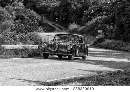 Pesaro Colle San Bartolo , Italy - May 17 - 2018 : Ferrari 340 America Spider Vignale	1952 Old Racin