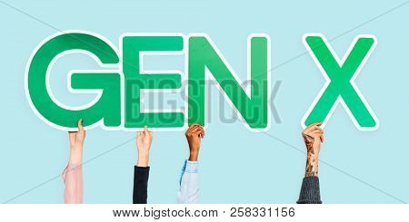 Hands holding the abbreviation Gen X