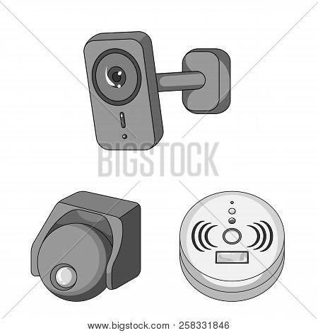 Isolated Object Of Cctv And Camera Sign. Set Of Cctv And System Stock Vector Illustration.