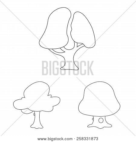 Vector Design Of Tree And Nature Icon. Set Of Tree And Crown Vector Icon For Stock.
