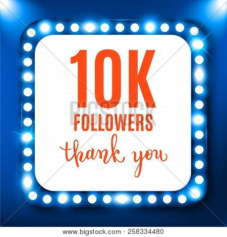 10k Followers, Social Media Banner, Congratulation, Celebration, Vector Illustration