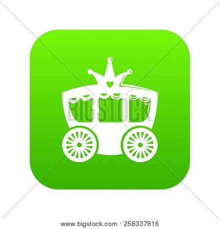 Carriage Icon Green Isolated On White Background