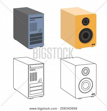 Vector Design Of Laptop And Device Icon. Set Of Laptop And Server Stock Symbol For Web.