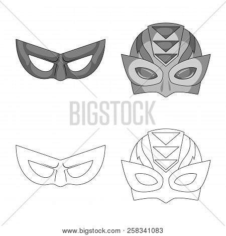 Vector Illustration Of Hero And Mask Icon. Set Of Hero And Superhero Vector Icon For Stock.