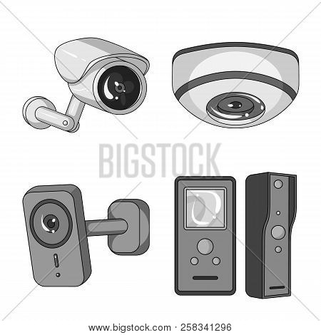 Vector Design Of Cctv And Camera Symbol. Collection Of Cctv And System Stock Vector Illustration.