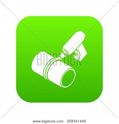 Welding Torch Cutting Icon Green Isolated On White Background