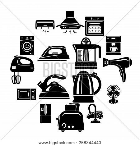 House Appliance Icons Set. Simple Illustration Of 16 House Appliance Icons For Web