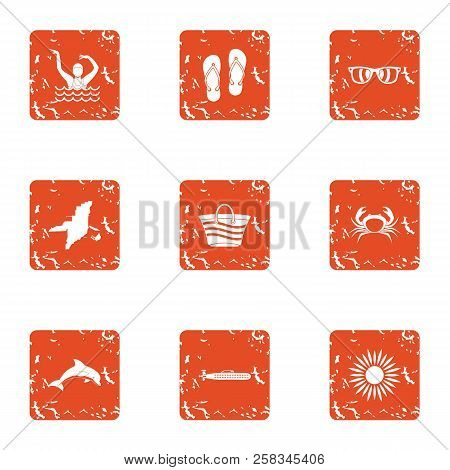 Vagabond Icons Set. Grunge Set Of 9 Vagabond Icons For Web Isolated On White Background