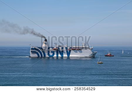 Genoa, Italy May 22, 2016 - Gnv Ship (grandi Navi Veloci), A Cruise Ship Passengers Returns To Port