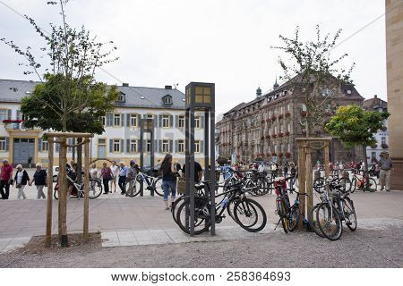 Speyer Cathedral And Classic Retro Building At Speyer Town In Rhineland Palatinate, Germany
