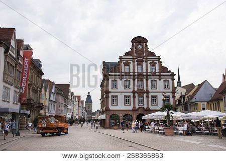 Speyer Cathedral And Classic Retro Building At Speyer Town In Rhineland Palatinate, Germany