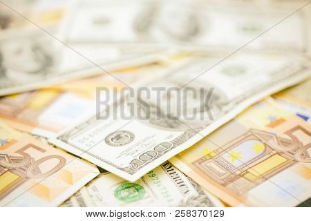 Blurred Dollar And Euro  Money Background