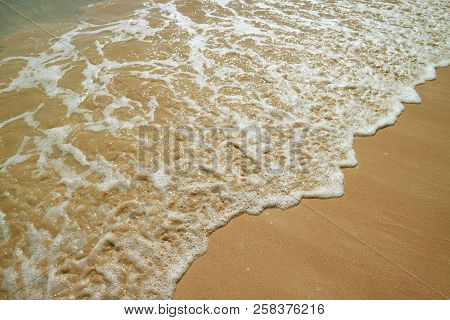 The Backwash And Sea Water Foam On Anakena Beach On Easter Island, Chile, South America