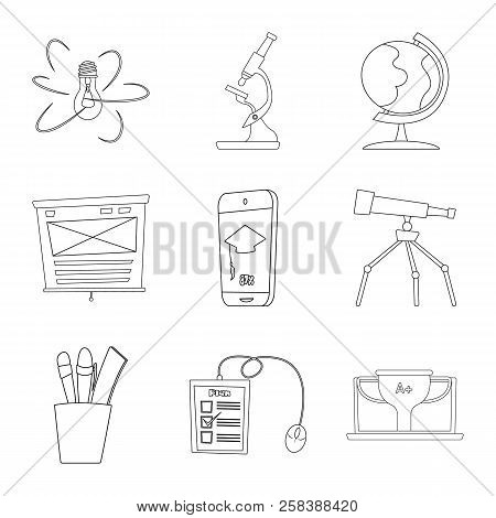 Isolated Object Of Education And Learning Symbol. Set Of Education And School Vector Icon For Stock.