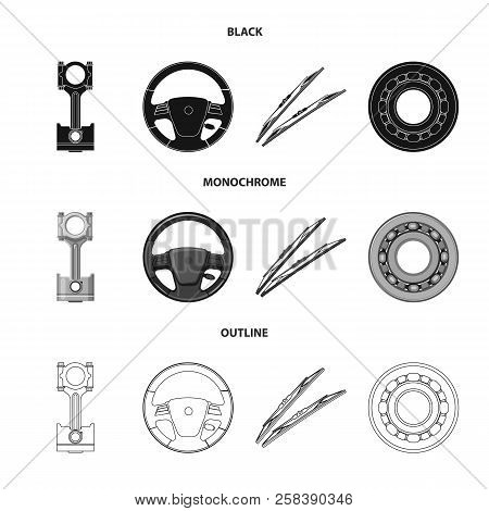 Vector Illustration Of Auto And Part Icon. Set Of Auto And Car Stock Symbol For Web.