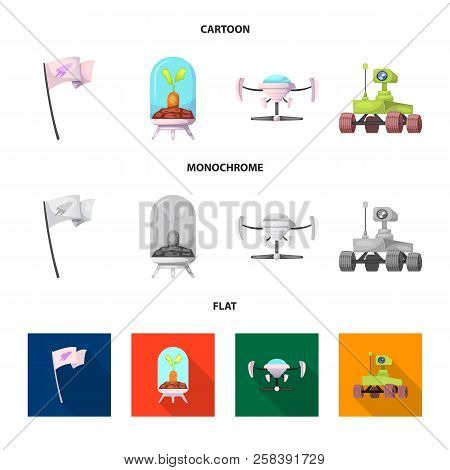Isolated Object Of Mars And Space Symbol. Set Of Mars And Planet Vector Icon For Stock.
