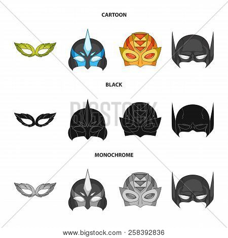 Vector Design Of Hero And Mask Logo. Collection Of Hero And Superhero Stock Vector Illustration.