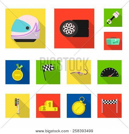 Vector Illustration Of Car And Rally Logo. Set Of Car And Race Stock Vector Illustration.