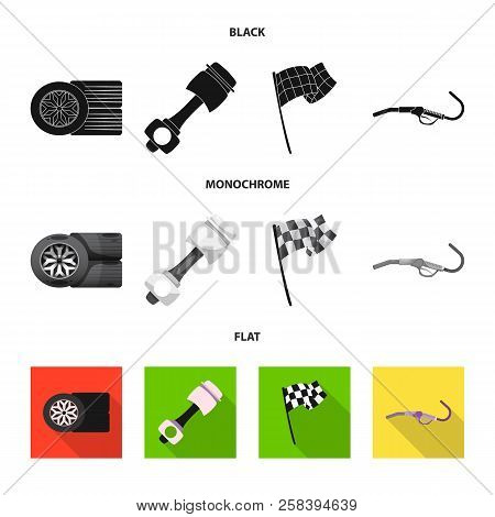 Vector Illustration Of Car And Rally Icon. Collection Of Car And Race Stock Symbol For Web.