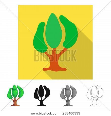 Vector Design Of Tree And Nature Icon. Set Of Tree And Crown Vector Icon For Stock.