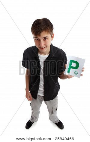 Teenager s poznávací P