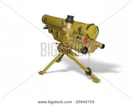 Rosyjskie rakiety przeciwpancerne Launcher na białym tle nad białym