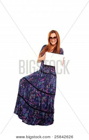 Young Girl Holding A Board