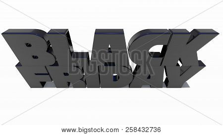 Black Friday With White Background 3d Rendering