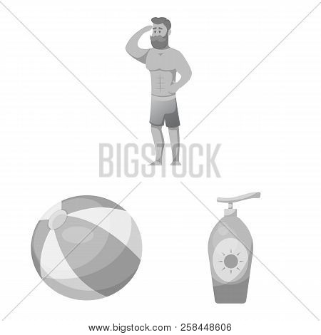Vector Design Of Pool And Swimming Symbol. Set Of Pool And Activity Vector Icon For Stock.