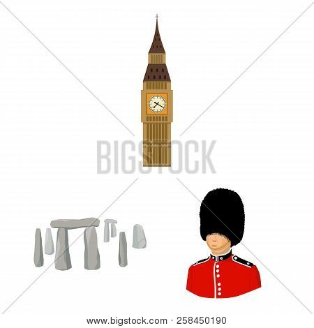 England Country Cartoon Icons In Set Collection For Design.travel And Attractions Vector Symbol Stoc
