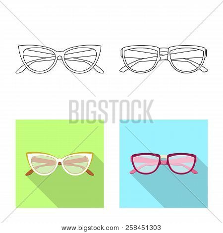 Vector Design Of Glasses And Frame Icon. Collection Of Glasses And Accessory Stock Vector Illustrati