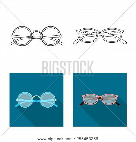 Vector Illustration Of Glasses And Frame Logo. Collection Of Glasses And Accessory Vector Icon For S