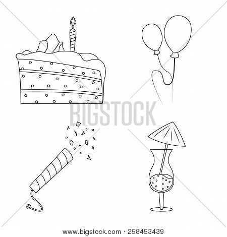 Vector Illustration Of Party And Birthday Logo. Set Of Party And Celebration Stock Vector Illustrati