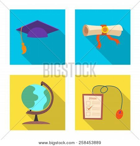 Vector Design Of Education And Learning Sign. Collection Of Education And School Vector Icon For Sto