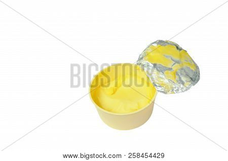 Margarine In Box Packaging On White Background