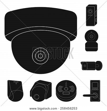 Isolated Object Of Cctv And Camera Logo. Collection Of Cctv And System Vector Icon For Stock.