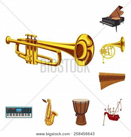 Isolated Object Of Music And Tune Icon. Collection Of Music And Tool Stock Vector Illustration.