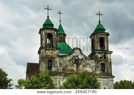 Destroyed Church Near The Town Of Molodechno, Belarus