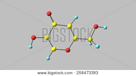 Kojic Acid Is A Chelation Agent Produced By Several Species Of Fungi. 3d Illustration