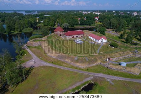 View From The Height Of The Korela Fortress On A Sunny June Day (aerial Photography). Priozersk, Rus