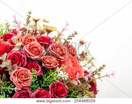 Plastic Roses In Artificial Flower Bouquet