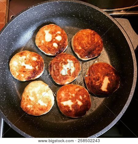Cottage Cheese Pancakes, Russian Style Cuisine. Breakfast