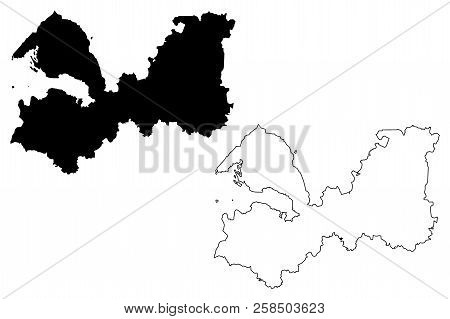 Leningrad Oblast (russia, Subjects Of The Russian Federation, Oblasts Of Russia) Map Vector Illustra