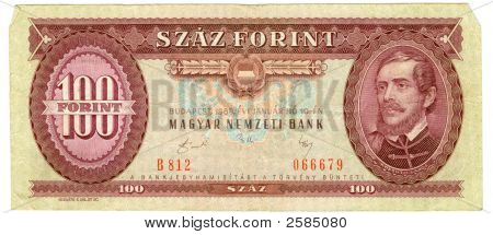 Billets de banque hongrois à 100 Forints, année 1989