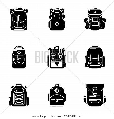 Packsack Icons Set. Simple Set Of 9 Packsack Vector Icons For Web Isolated On White Background