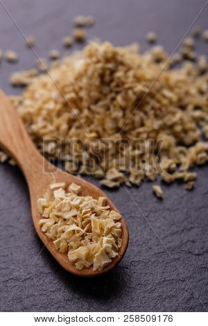 Fragrant Dried Parsnip On A Dark Stone Background