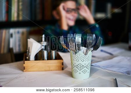 Kids Smile In Book Cafe Warm Forks