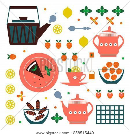 Vector Retro Set Kitchen Utensils. Cooking Tools Flat Style. Cook Equipment Isolated Objects.