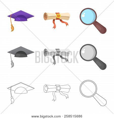 Isolated Object Of Education And Learning Icon. Set Of Education And School Vector Icon For Stock.