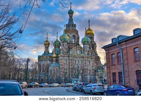Church Of The Saviour On Spilled Blood In St. Petersburg In Winter